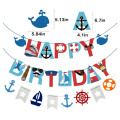 Sailor Nautical Happy Birthday Banner Latex Balloons for Kids Nautical Theme Birthday Party Decoration Supplies